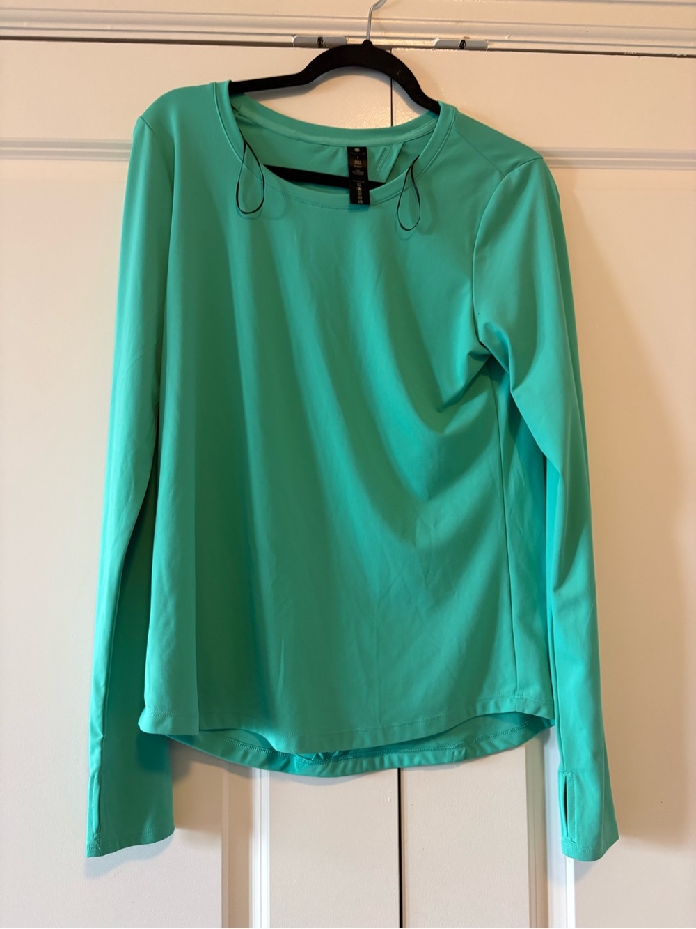 Yogalicious Long-Sleeve Crew Neck Top in Teal
